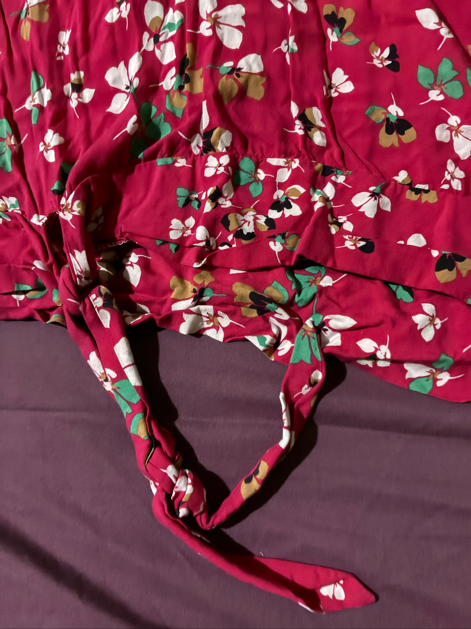 Blusa con flores Bréal rosa fuccia para atar – Talla M – photo 5